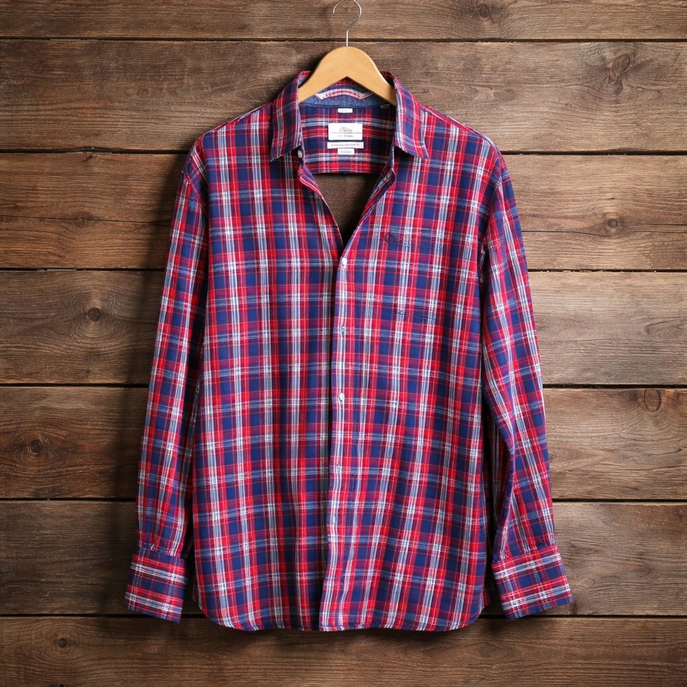 S. Oliver XL Regular Fit Plaid Button Down Cotton Shirt